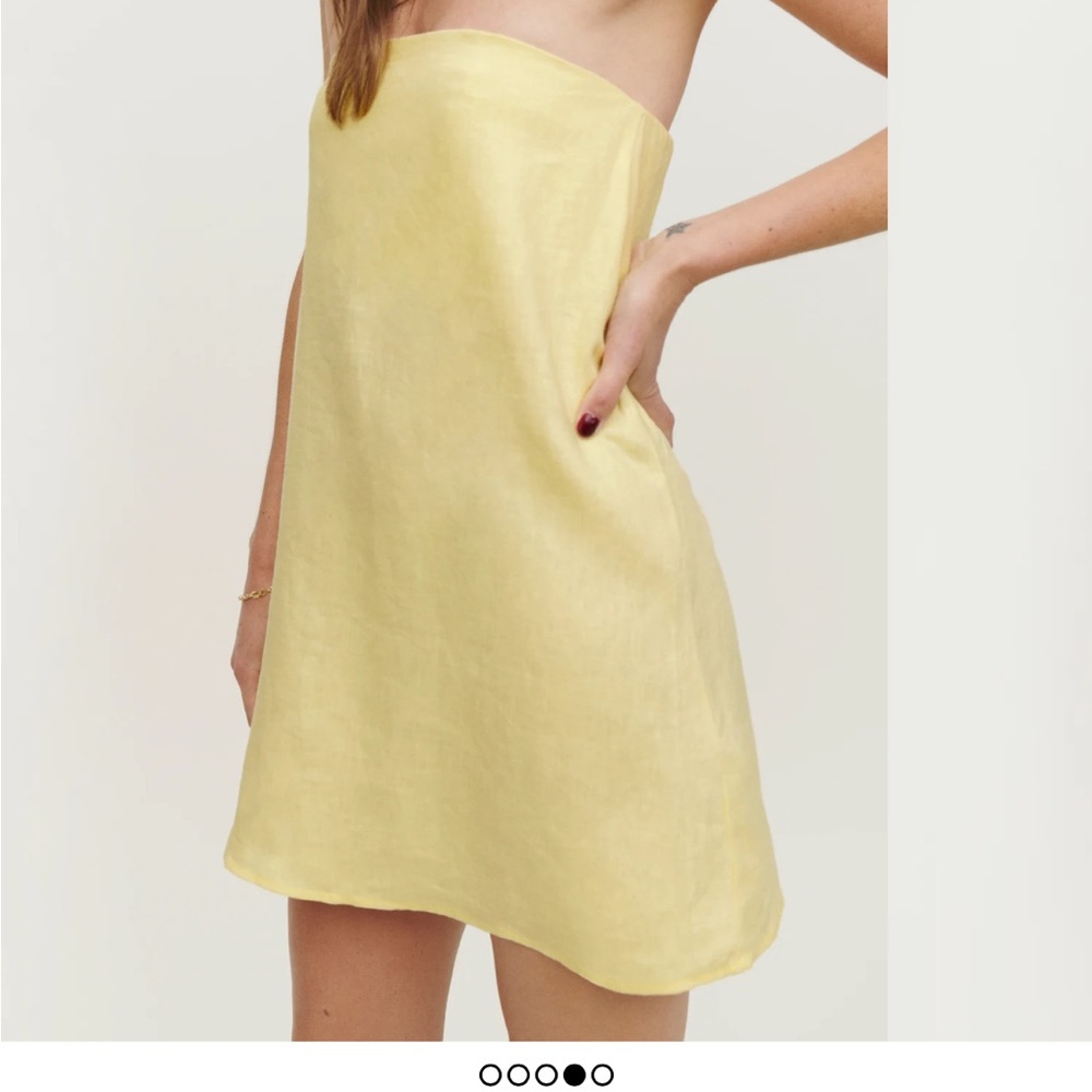 NWT reformation Stella linen dress in zest. Sold out online!